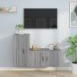 Preview: ARDEBO.de - 2-tlg. TV-Schrank-Set Grau Sonoma Holzwerkstoff