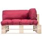 Preview: Outdoor-Sofa Paletten mit Kissen in Rot Kiefernholz