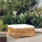 Preview: ARDEBO.de - Gartenhocker mit Creme Kissen Massivholz Teak