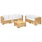 Preview: 6-tlg. Garten-Lounge-Set mit Kissen Massivholz Teak