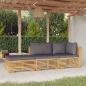 Preview: ARDEBO.de - 3-tlg. Garten-Lounge-Set mit Kissen Massivholz Teak