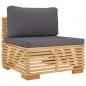 Preview: 3-tlg. Garten-Lounge-Set mit Kissen Massivholz Teak