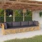 Preview: ARDEBO.de - 4-tlg. Garten-Lounge-Set mit Kissen Massivholz Teak