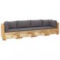 Preview: 4-tlg. Garten-Lounge-Set mit Kissen Massivholz Teak