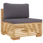 Preview: 4-tlg. Garten-Lounge-Set mit Kissen Massivholz Teak