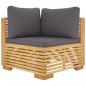 Preview: 4-tlg. Garten-Lounge-Set mit Kissen Massivholz Teak