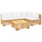 Preview: 5-tlg. Garten-Lounge-Set mit Kissen Massivholz Teak