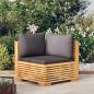 Preview: ARDEBO.de - Garten-Ecksofa mit Dunkelgrauen Kissen Massivholz Teak