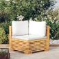 Preview: ARDEBO.de - Garten-Ecksofa mit Creme Kissen Massivholz Teak