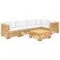 Preview: 6-tlg. Garten-Lounge-Set mit Kissen Massivholz Teak