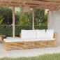 Preview: ARDEBO.de - 3-tlg. Garten-Lounge-Set mit Kissen Massivholz Teak