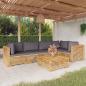 Preview: ARDEBO.de - 6-tlg. Garten-Lounge-Set mit Kissen Massivholz Teak