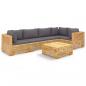 Preview: 6-tlg. Garten-Lounge-Set mit Kissen Massivholz Teak