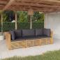 Preview: ARDEBO.de - 3-tlg. Garten-Lounge-Set mit Kissen Massivholz Teak