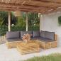 Preview: ARDEBO.de - 5-tlg. Garten-Lounge-Set mit Kissen Massivholz Teak