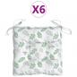 Preview: Stuhlkissen 6 Stk. Blattmuster 50x50x7 cm Oxford-Gewebe