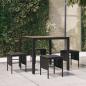 Preview: ARDEBO.de - Gartenhocker mit Kissen 4 Stk. Schwarz Poly Rattan