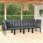 Preview: ARDEBO.de - 4-tlg. Garten-Lounge-Set Schwarz und Grau Poly Rattan