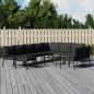 Preview: ARDEBO.de - 11-tlg. Garten-Lounge-Set mit Grauen Kissen Stahl