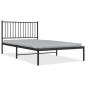 Preview: Bettgestell mit Kopfteil Metall Schwarz 107x203 cm