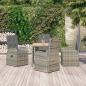 Preview: ARDEBO.de - 5-tlg. Garten-Essgruppe mit Kissen Grau Poly Rattan