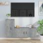 Preview: ARDEBO.de - 2-tlg. TV-Schrank-Set Betongrau Holzwerkstoff