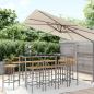 Preview: ARDEBO.de - 11-tlg. Gartenbar-Set Grau Poly Rattan & Massivholz Akazie