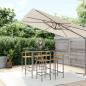 Preview: ARDEBO.de - 5-tlg. Gartenbar-Set Grau Poly Rattan & Massivholz Akazie