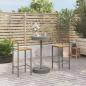 Preview: ARDEBO.de - 3-tlg. Gartenbar-Set Grau Poly Rattan & Massivholz Akazie