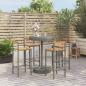 Preview: ARDEBO.de - 5-tlg. Gartenbar-Set Grau Poly Rattan & Massivholz Akazie