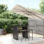 Preview: ARDEBO.de - 5-tlg. Gartenbar-Set Schwarz Poly Rattan & Massivholz Akazie