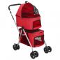 Preview: ARDEBO.de - Hundewagen für 2 Hunde Faltbar Rot 83x48x97 cm Oxford-Gewebe