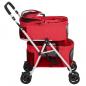 Preview: Hundewagen für 2 Hunde Faltbar Rot 83x48x97 cm Oxford-Gewebe