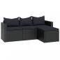 Preview: Garten-Lounge-Set Schwarz Poly Rattan