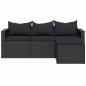 Preview: Garten-Lounge-Set Schwarz Poly Rattan