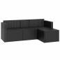 Preview: Garten-Lounge-Set Schwarz Poly Rattan