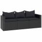 Preview: Garten-Lounge-Set Schwarz Poly Rattan