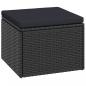 Preview: Garten-Lounge-Set Schwarz Poly Rattan