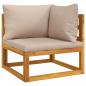 Preview: 4-tlg. Garten-Lounge-Set mit Taupe Kissen Massivholz