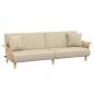 Preview: Schlafsofa mit Armlehnen Creme Stoff