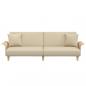 Preview: Schlafsofa mit Armlehnen Creme Stoff