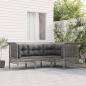 Preview: ARDEBO.de - 4-tlg. Garten-Lounge-Set mit Kissen Grau Poly Rattan