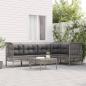 Preview: ARDEBO.de - 6-tlg. Garten-Lounge-Set mit Kissen Grau Poly Rattan