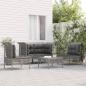 Preview: ARDEBO.de - 5-tlg. Garten-Lounge-Set mit Kissen Grau Poly Rattan