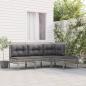 Preview: ARDEBO.de - 4-tlg. Garten-Lounge-Set mit Kissen Grau Poly Rattan