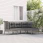 Preview: ARDEBO.de - 4-tlg. Garten-Lounge-Set mit Kissen Grau Poly Rattan