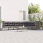 Preview: ARDEBO.de - 8-tlg. Garten-Lounge-Set mit Kissen Grau Poly Rattan