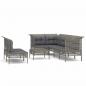 Preview: 8-tlg. Garten-Lounge-Set mit Kissen Grau Poly Rattan