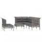 Preview: 8-tlg. Garten-Lounge-Set mit Kissen Grau Poly Rattan