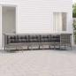 Preview: ARDEBO.de - 7-tlg. Garten-Lounge-Set mit Kissen Grau Poly Rattan